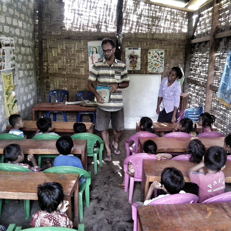 Peter Axelsen teaching on the island of Sumba by Baki Clothing Company