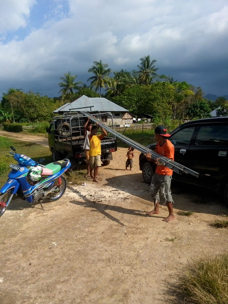 Installing water lines at Hati Nurani Orphanage